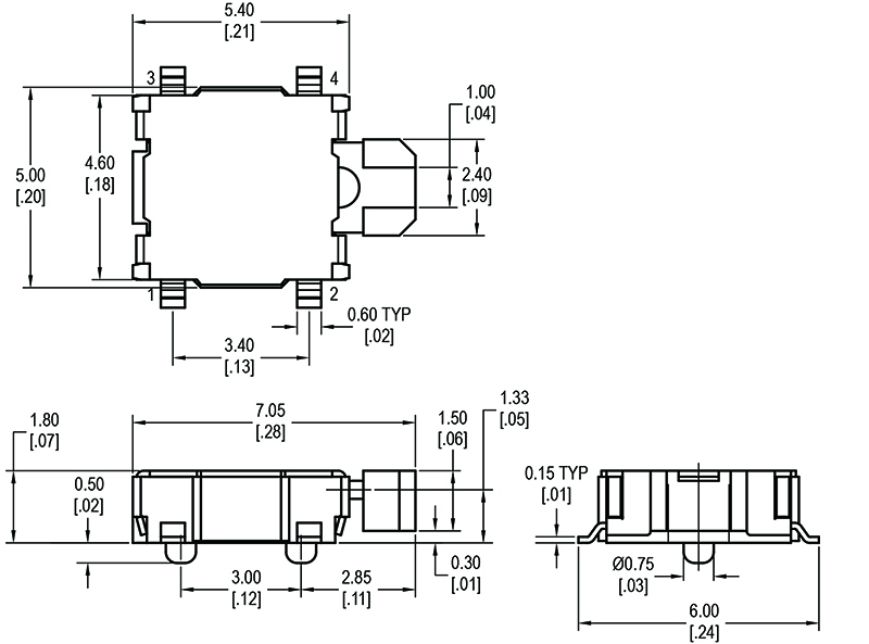 Right Angle Tactile Switches | Stainless Steel Switches