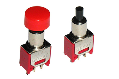 Push Button Switch, Momentary Red 2V Illuminated